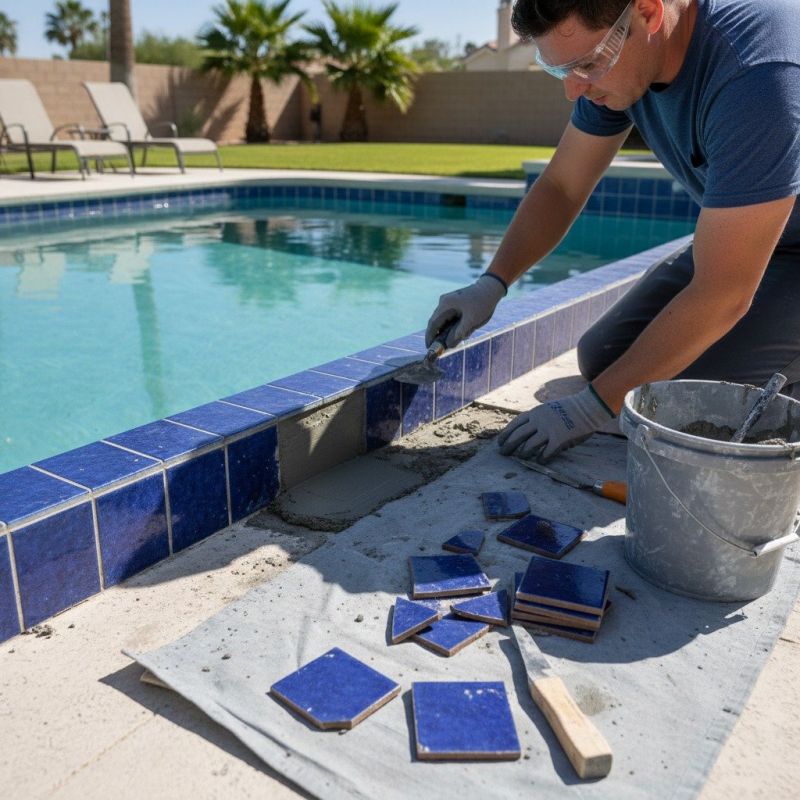 Pool Tile Grout Repair