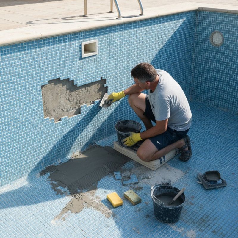 Pool Tile Grout Repair