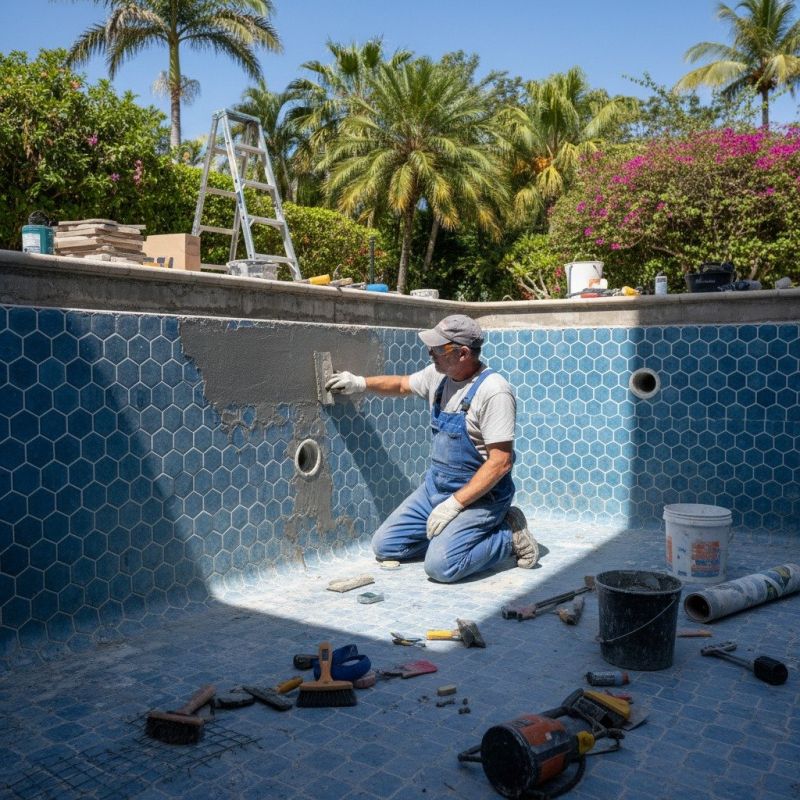 Pool Tile Grout Repair